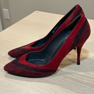 Stuart Weitzman tricolor suede pump, size 11 M.
